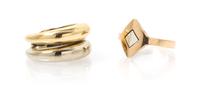A Collection of 14 Karat Yellow and White Gold Rings, 9.20 dwts.