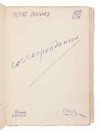 BONNARD, Pierre (1867-1947). Corespondences. Paris: Éditions de la Revue Verve, 1944.