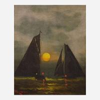 Edward Moran (American, 1829-1901) Moonlit Sail