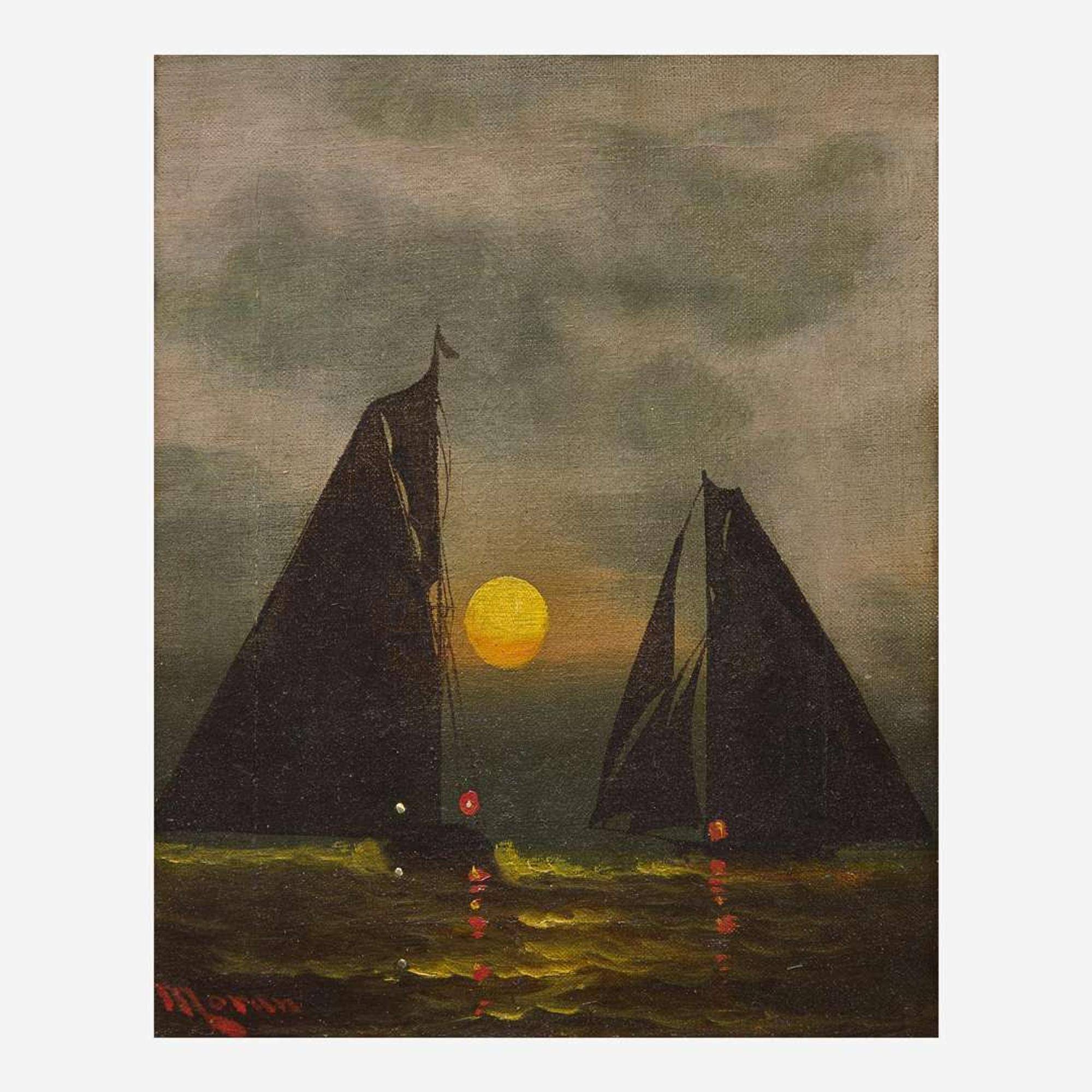 Edward Moran (American, 1829-1901) Moonlit Sail