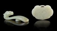 A Celadon Jade Belt Hook Length of larger 3 3/4 inches.