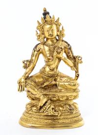 A Chinese Gilt Bronze Figure Height 6 1/4 inches. — 20TH CENTURY