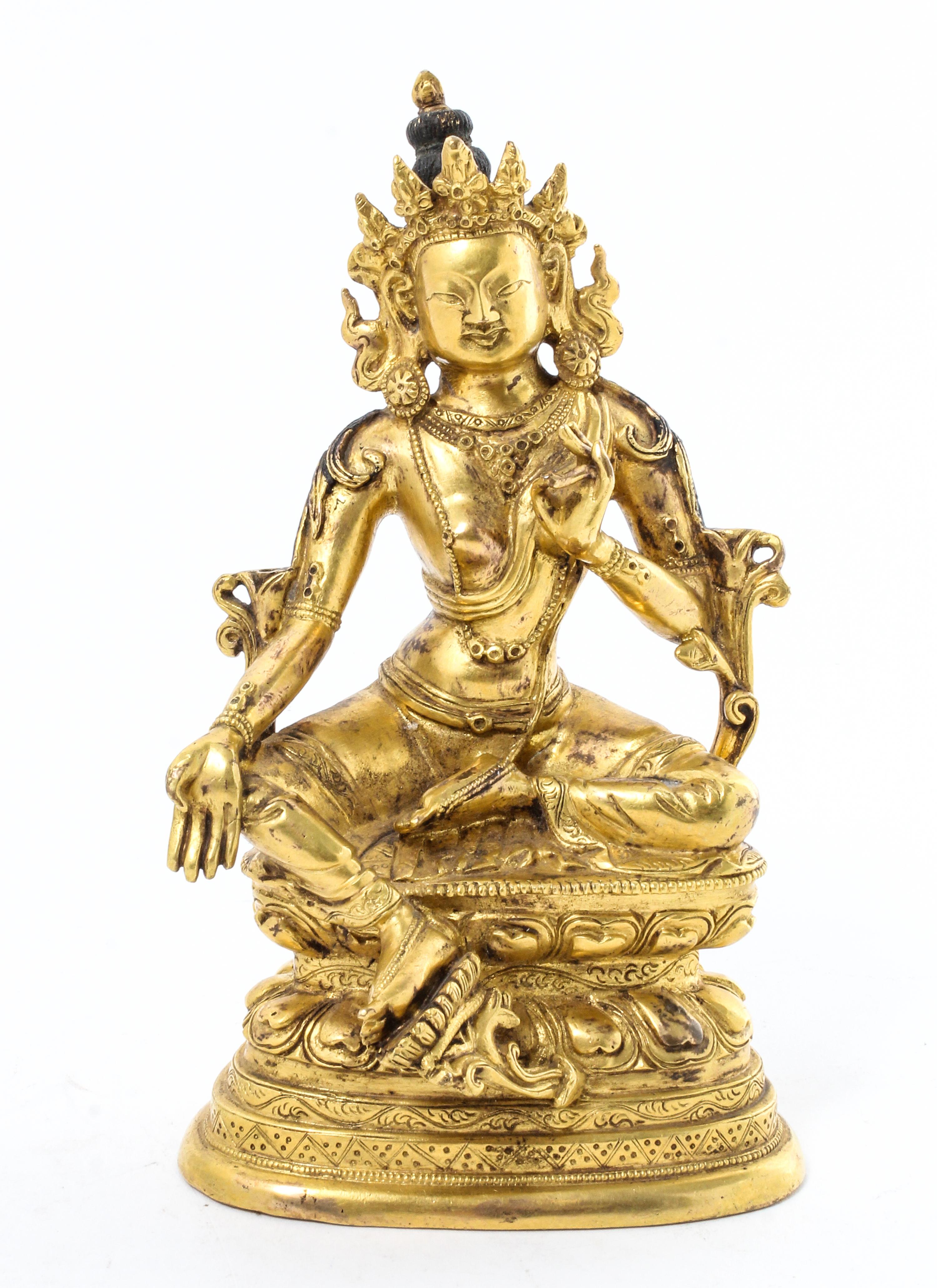 A Chinese Gilt Bronze Figure Height 6 1/4 inches. — 20TH CENTURY
