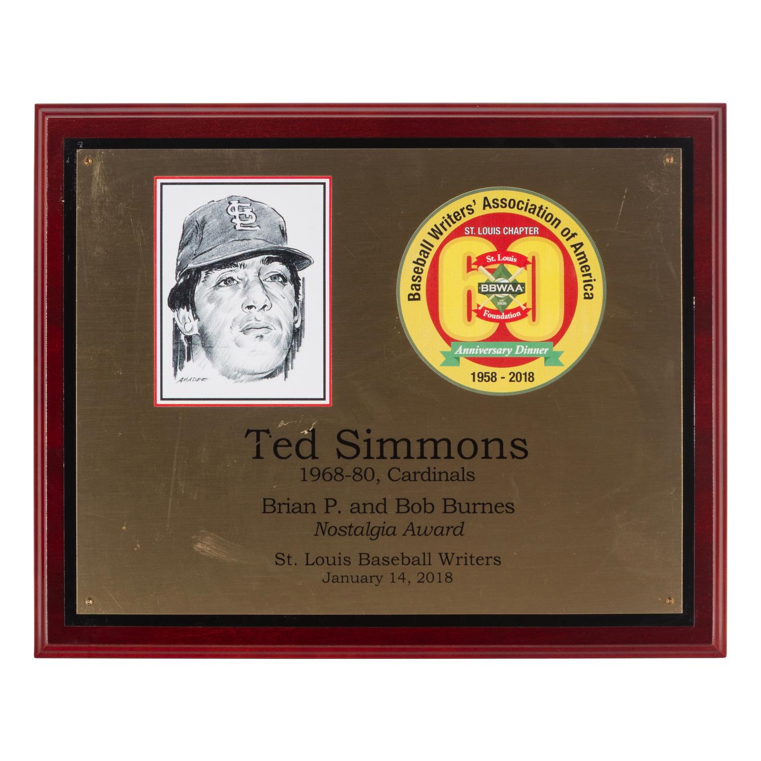 A Large Archive of Awards and Autographs from The Personal Collection of Ted Simmons