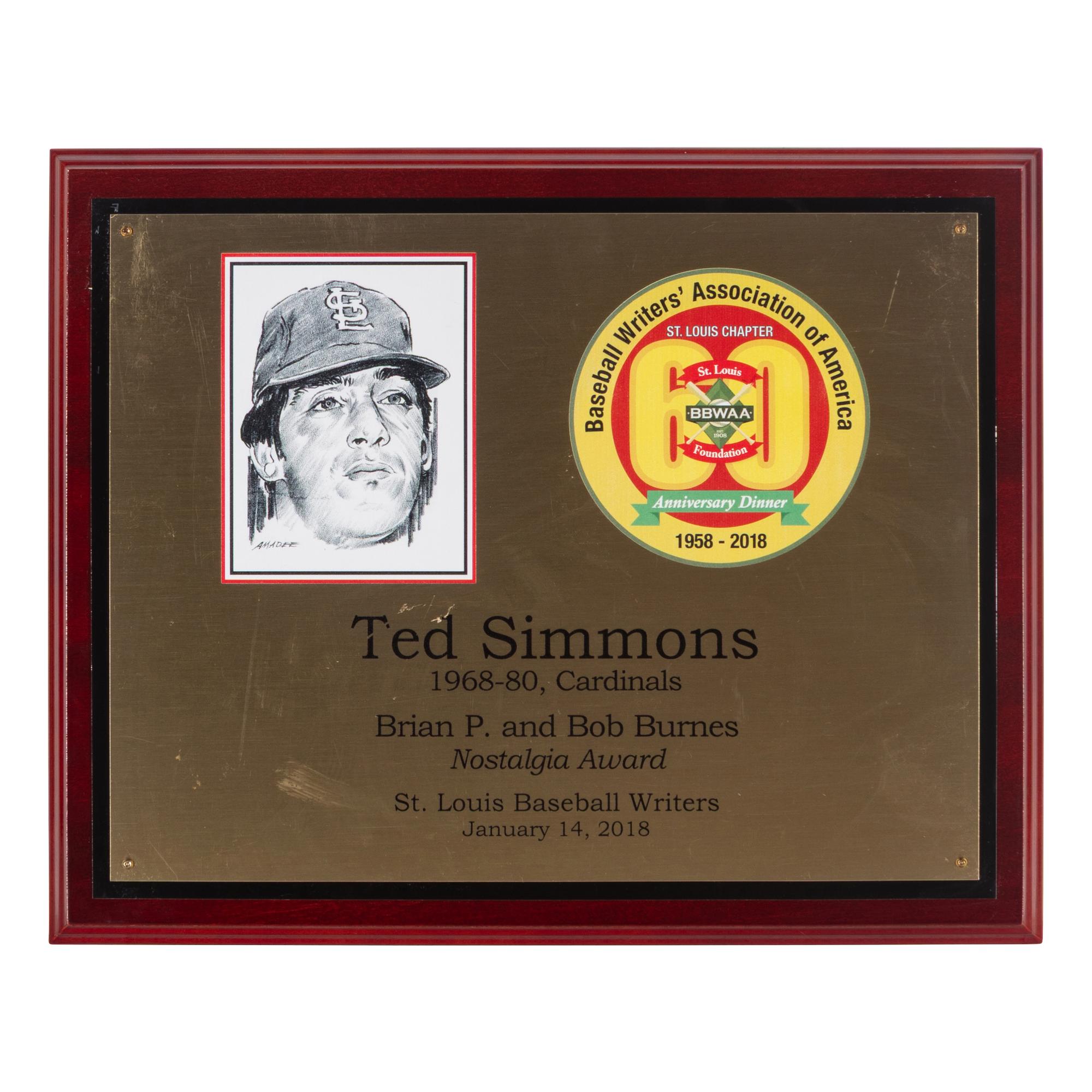 A Large Archive of Awards and Autographs from The Personal Collection of Ted Simmons