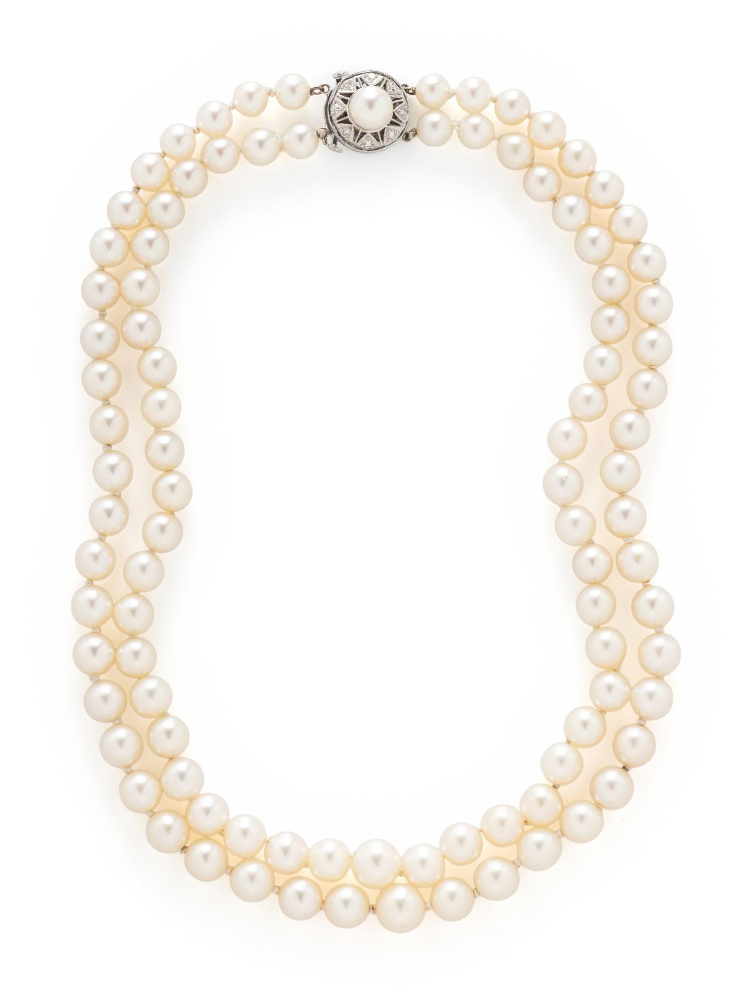 DOUBLE STRAND CULTURED PEARL NECKLACE