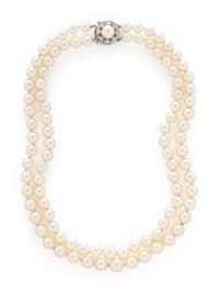 DOUBLE STRAND CULTURED PEARL NECKLACE