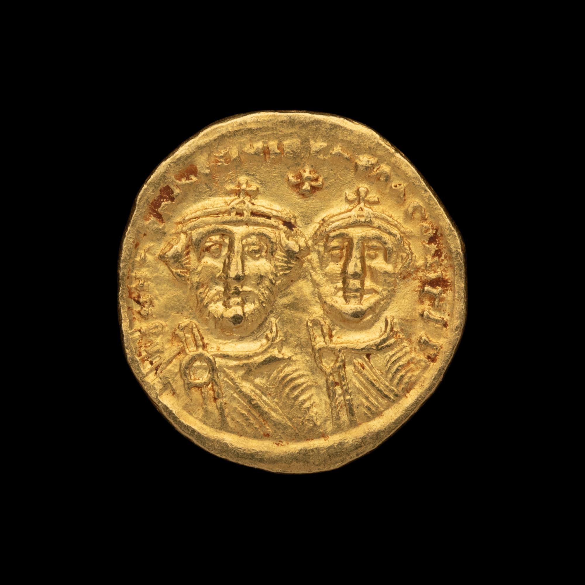 [ANCIENTS] BYZANTINE EMPIRE. Heraclius (c.625-629 AD). Av Solidus (4.5g, 20mm); the obverse showing Heraclius and his son Heraclius Constantine.
