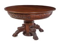 A Renaissance Revival Carved Oak Extension Table