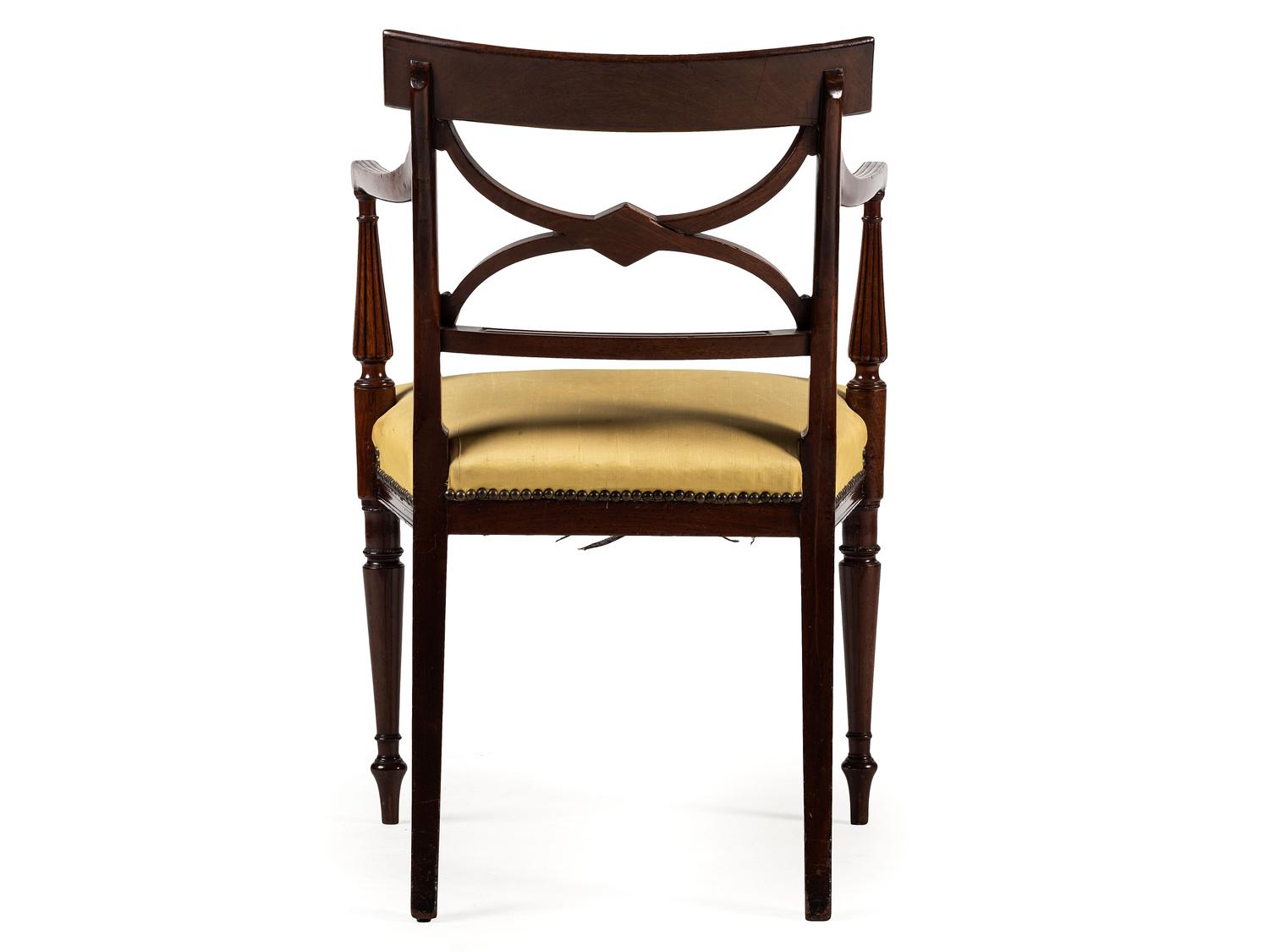 A Regency Figured Mahogany Armchair