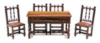 A Collection of Five Furniture Articles Height of first 2 1/2 x width 4 3/4 x depth 2 1/2 inches. — Elena Lamb