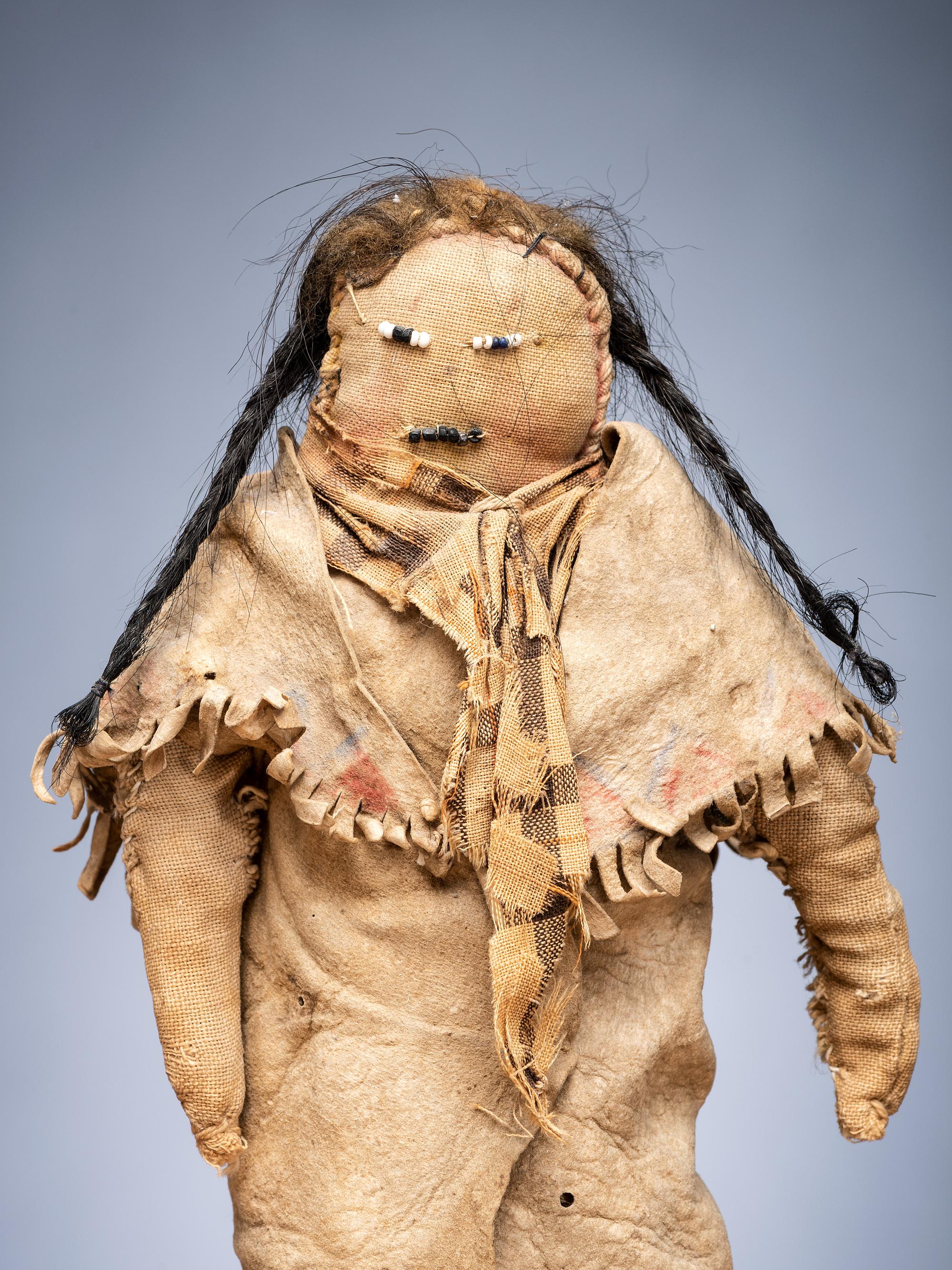 Cheyenne Hide Doll, with Painted Coat