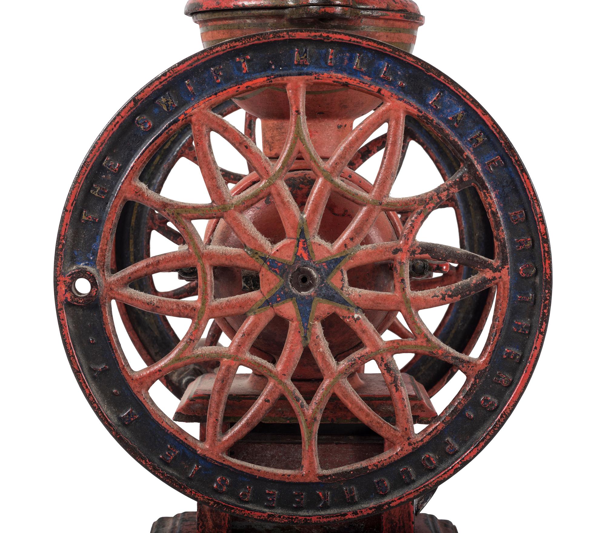 A Lane Brothers "Swift Mill" and a John Wright Painted Cast Iron Coffee Mill