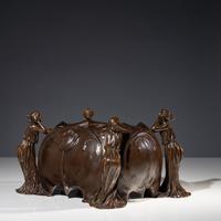 An Art Nouveau Figural Footed Jardinière