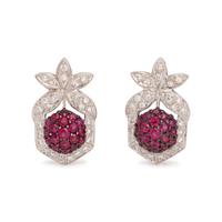 LEVIAN, DIAMOND AND RUBY EARCLIPS