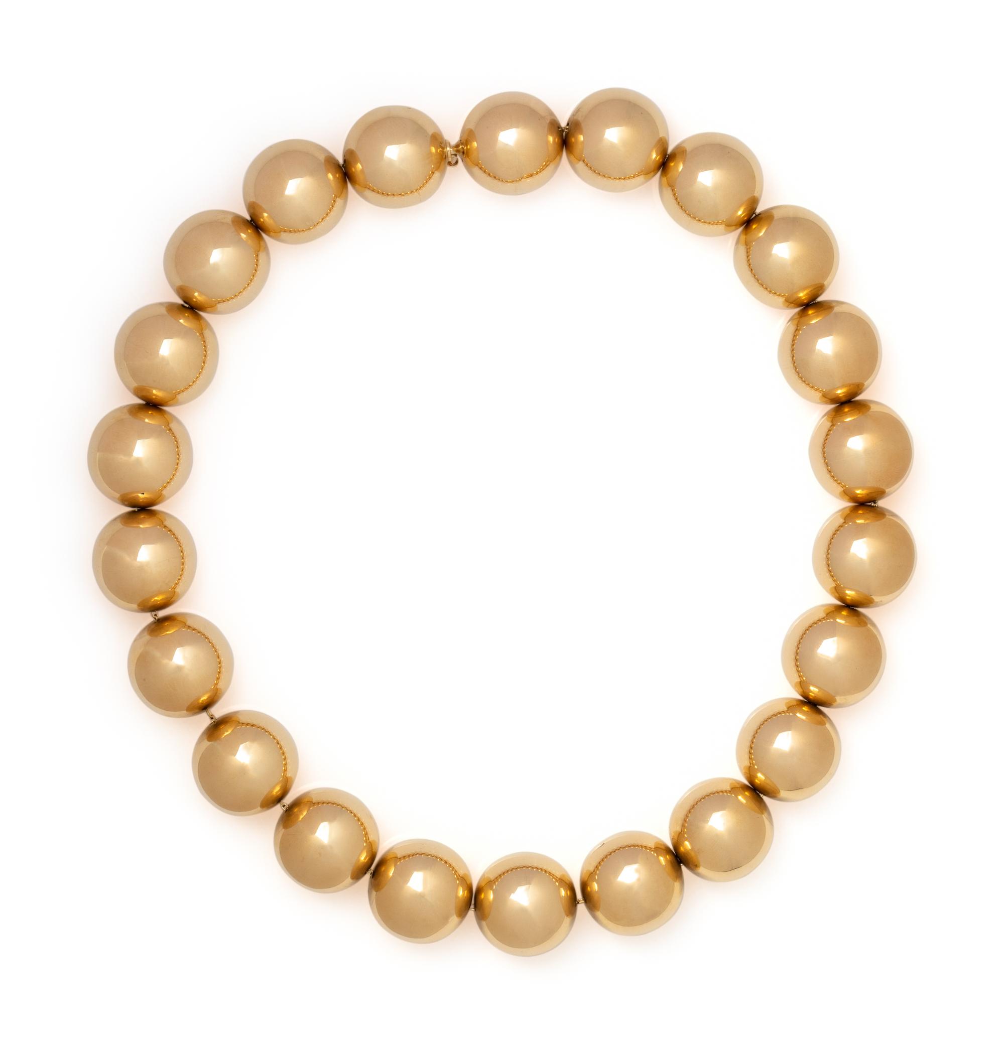 YELLOW GOLD BEAD NECKLACE