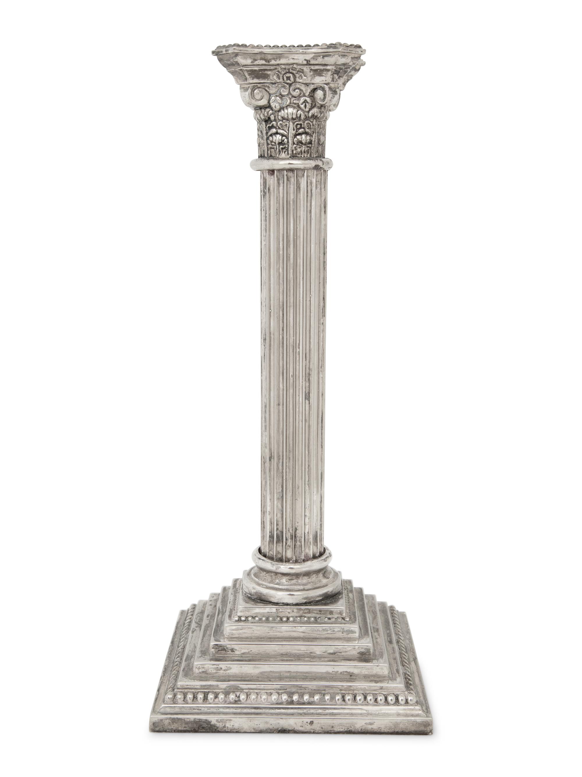 Four American Silver-Plate Candlesticks