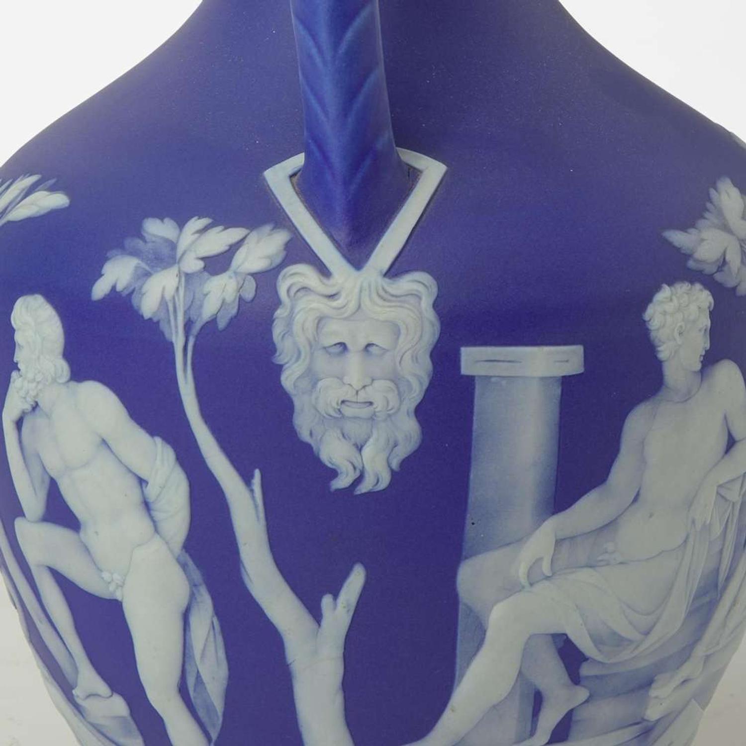 A Wedgwood Blue Dip Jasperware Portland Vase UK, late 19th century