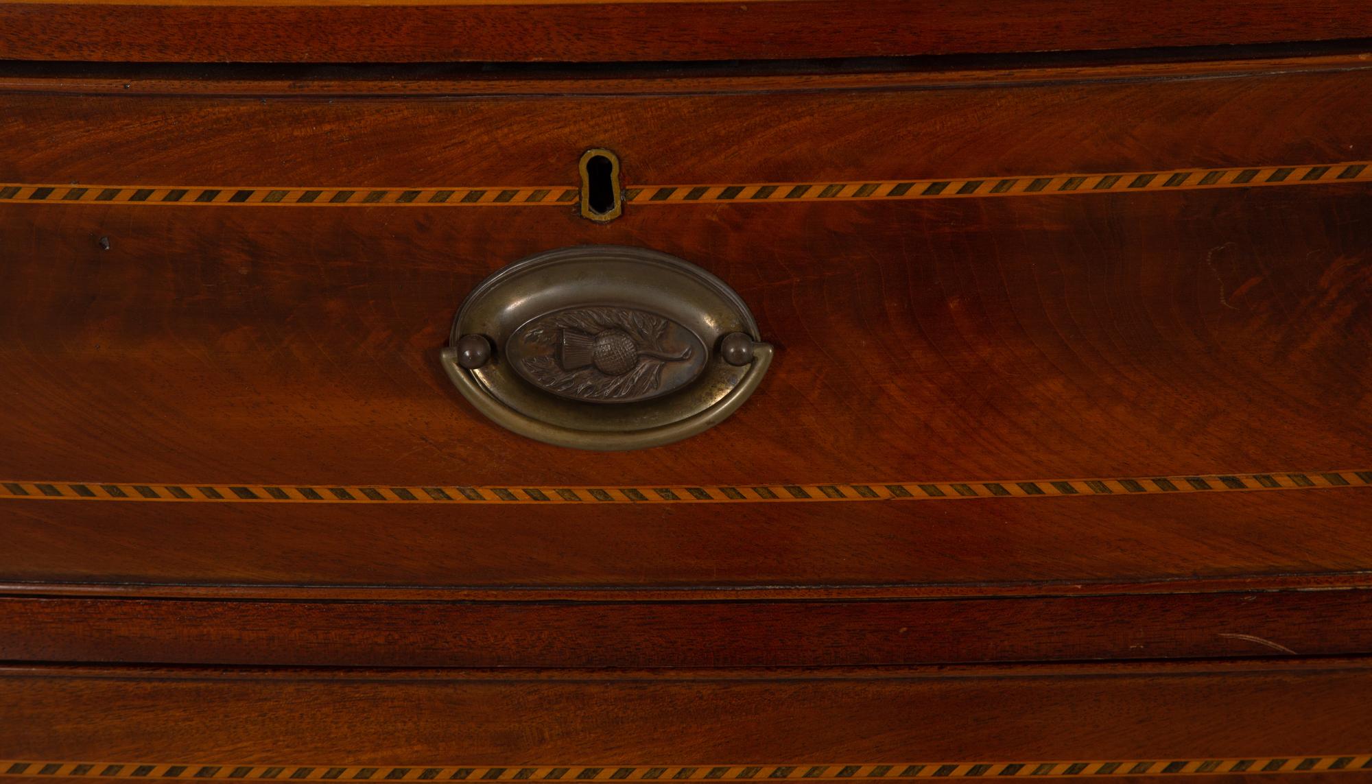 A George III Inlaid Mahogany Bowfront Chest of Drawers