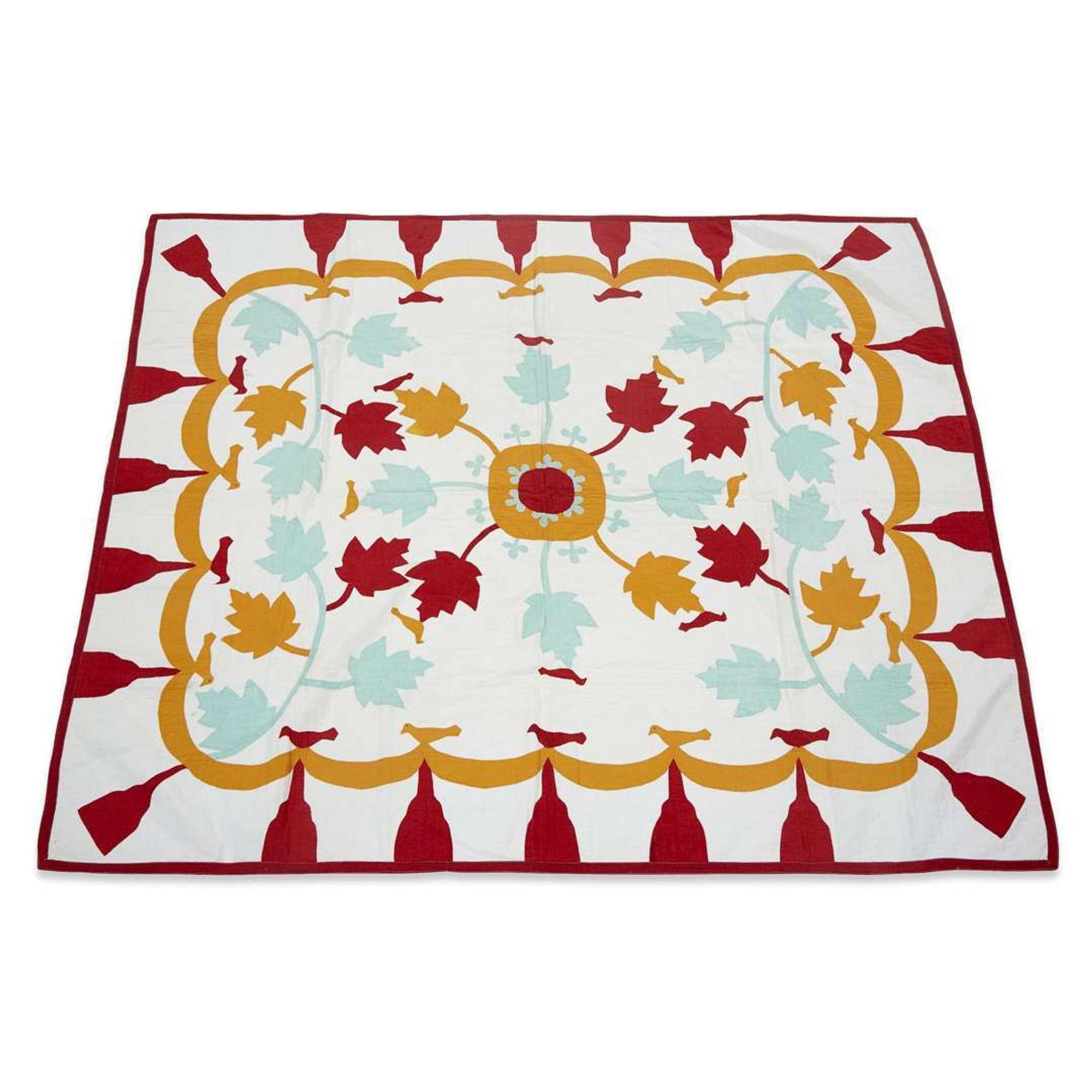 Cotton appliquéd quilt early 20th century