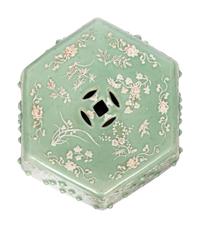 A Chinese Celadon Glazed Porcelain Garden Stool