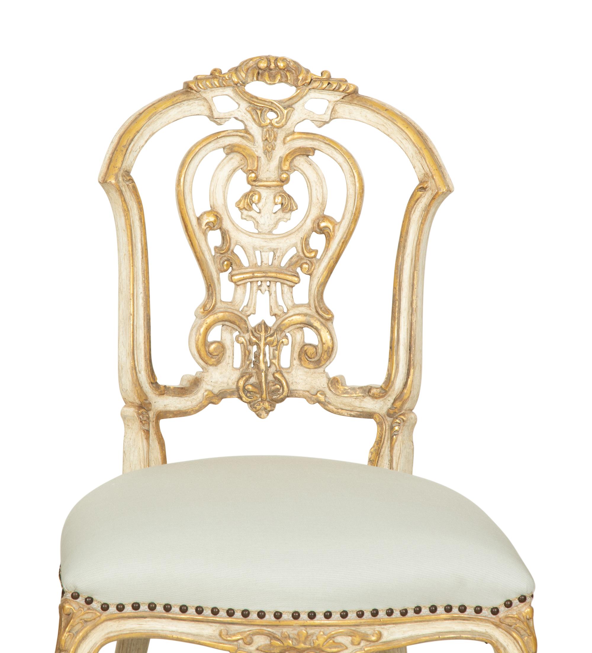 Six Ebanista Dauphine II Gilt Decorated Armchairs together with a Pair of Dauphine I Side Chairs — 21st century