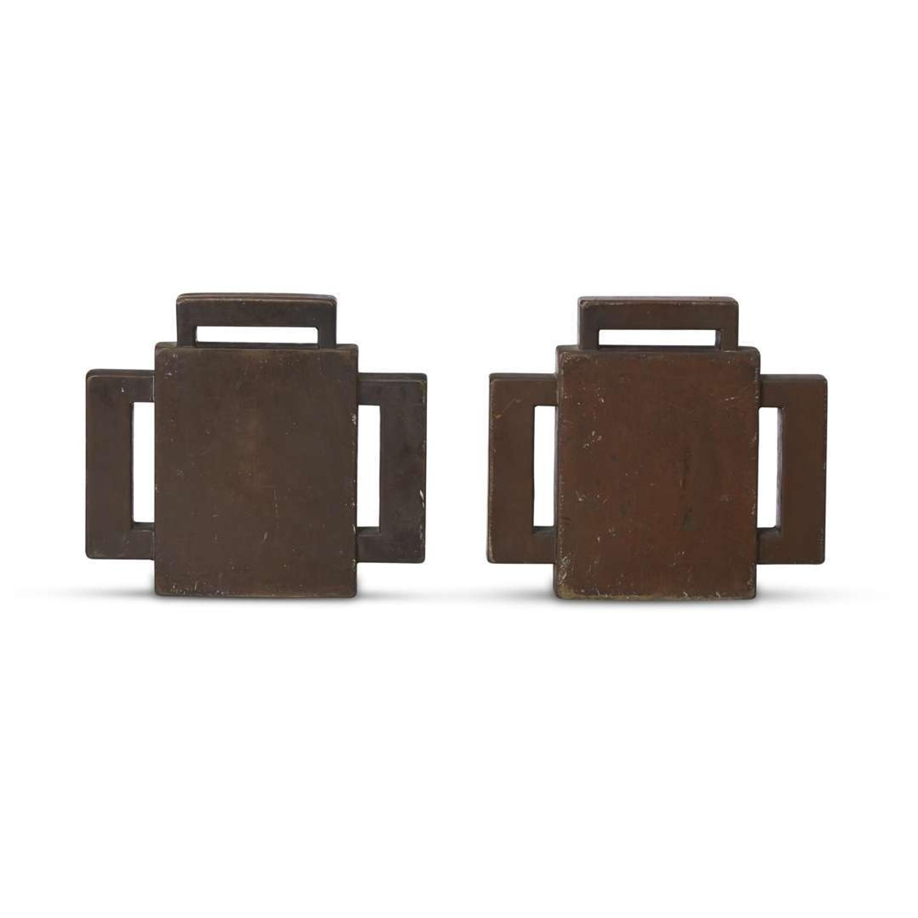 Charles Sumner Greene (1868-1957) and Henry Mather Greene (1870-1954) pair of andirons for the mrs. l.a. robinson House, pasadena,