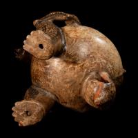 A Nicoya Polychrome Jaguar Effigy Vessel