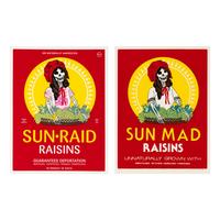 Esther Hernandez (American, b. 1944) — Sun Mad Raisins and Sun Raid Raisins (two works), 1982 and 2008