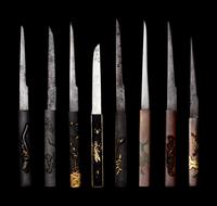 Eight Mixed Metal Kozuka with Kogatana Blades