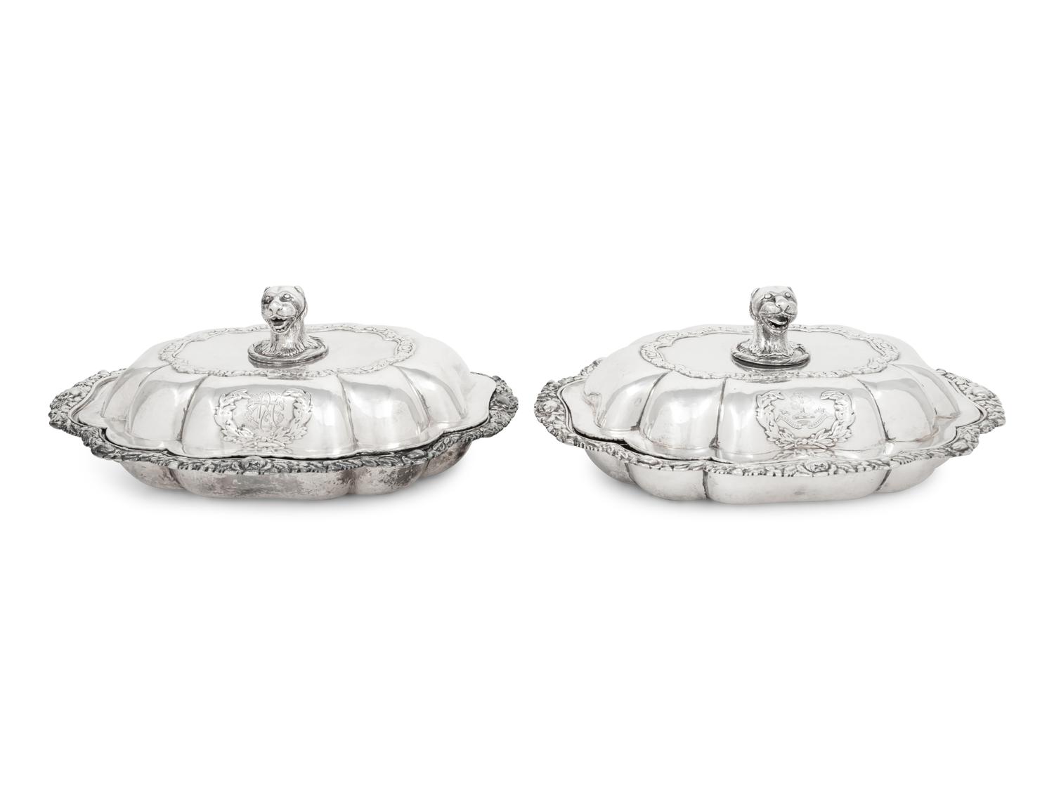 A Pair of George III Silver Covered Vegetable Dishes