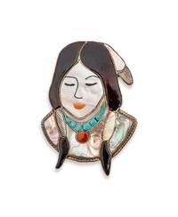 Mosaic Inlay Brooch/ Pendant