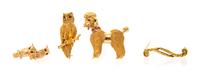 A Collection of Yellow Gold, Ruby and Garnet Jewelry, 16.80 dwts.