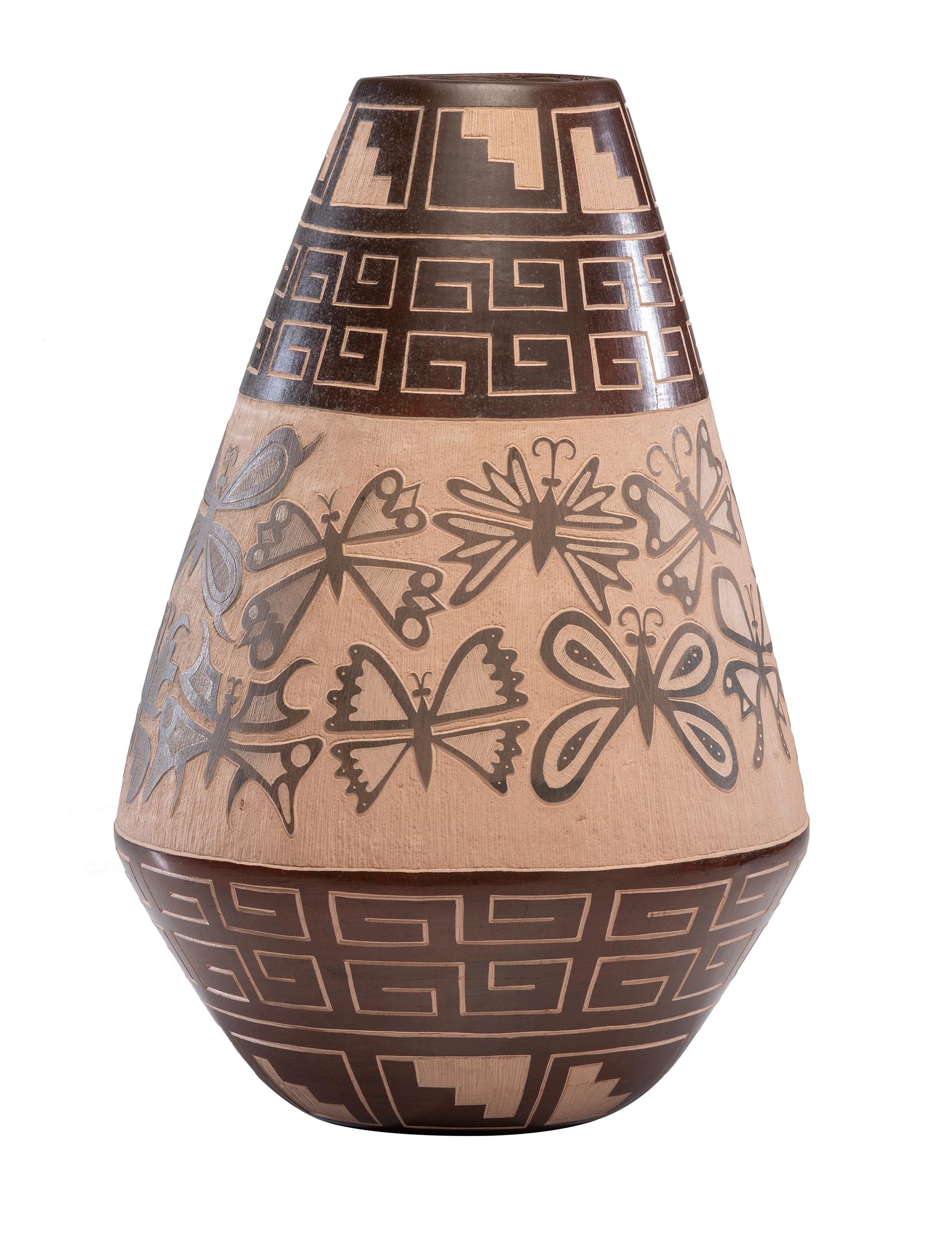 Sgraffito Pottery Jar Summertime, 2007 Lot is located and will ship from Cincinnati, Ohio.