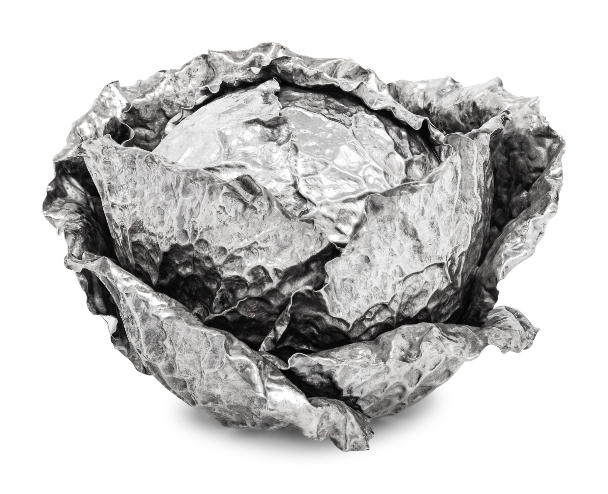 A Buccellati Silver Cabbage Form Covered Bowl