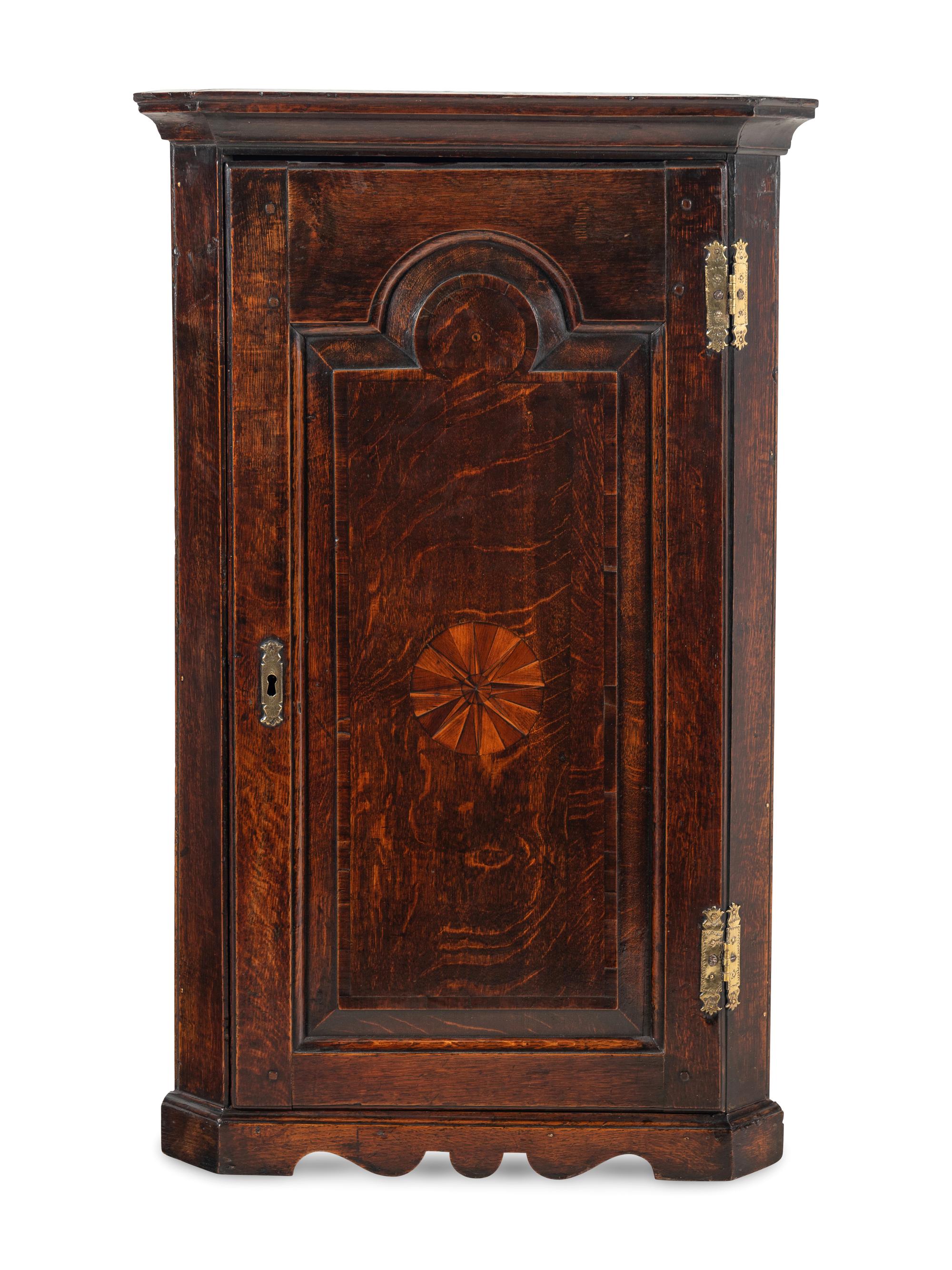 A Dutch Oak Hanging Corner Cabinet
