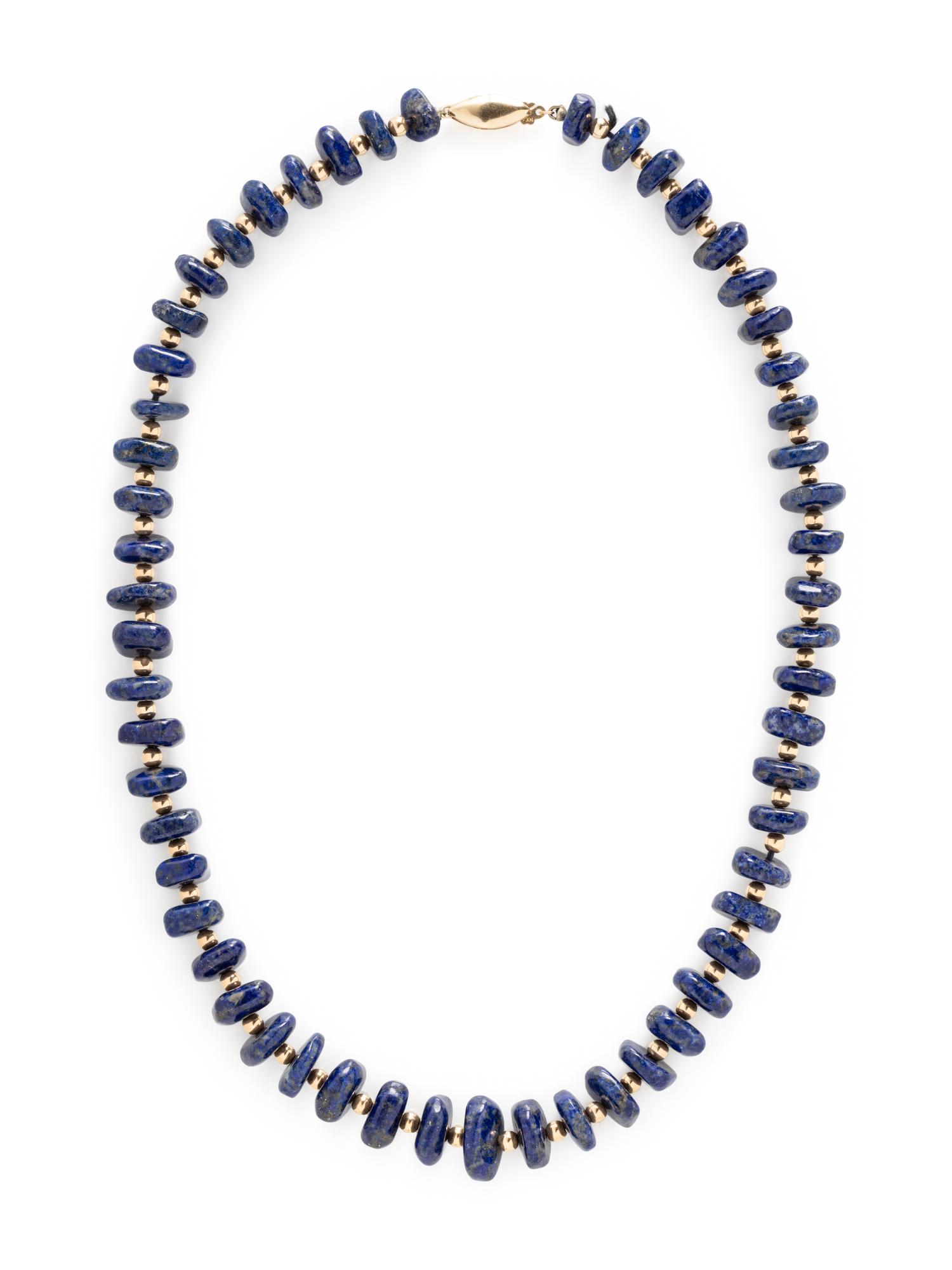 LAPIS LAZULI AND YELLOW GOLD NECKLACE