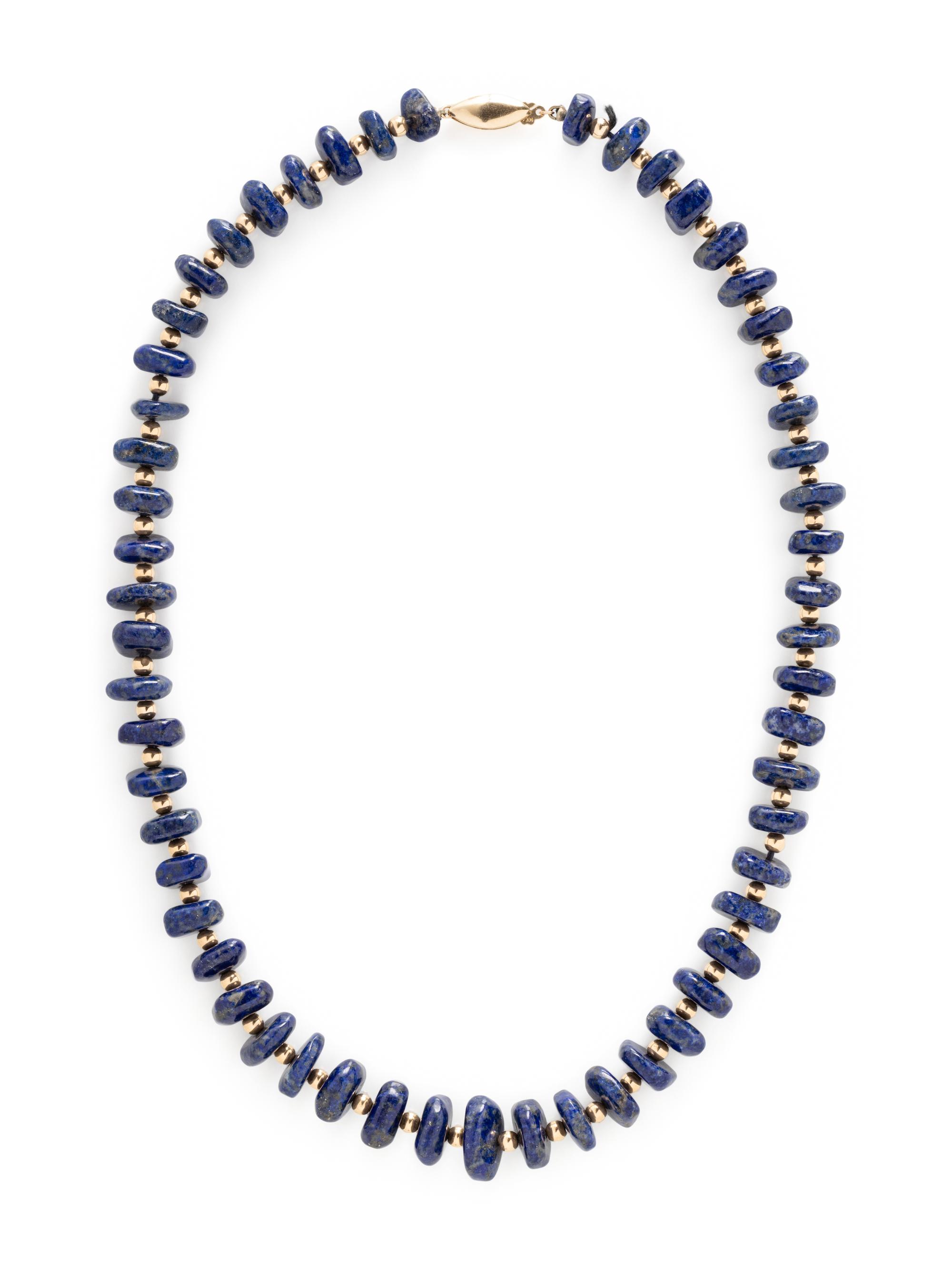 LAPIS LAZULI AND YELLOW GOLD NECKLACE