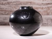 Blackware Pottery Jar, with Bear Paw