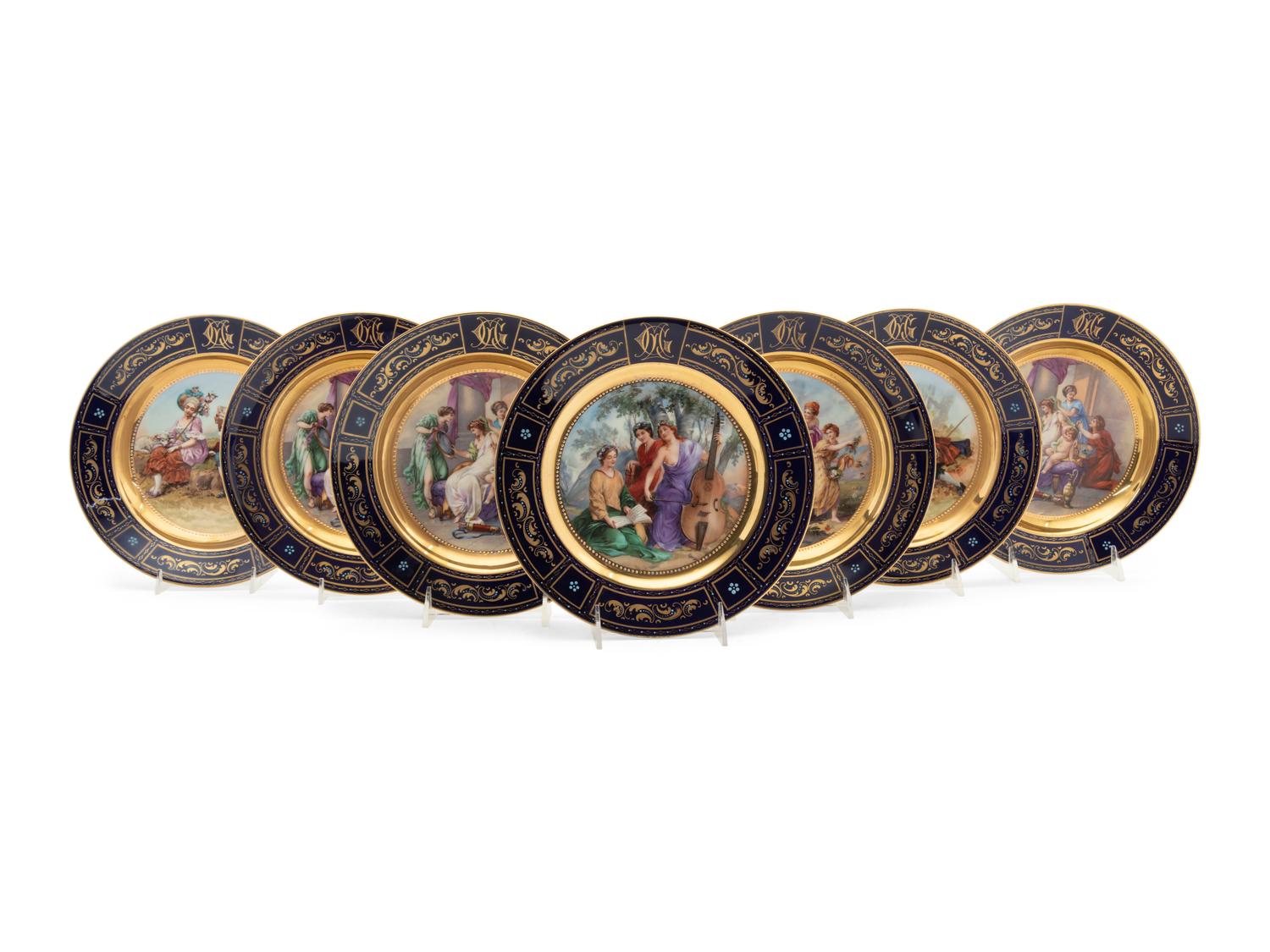 Seven Vienna Style Porcelain Articles