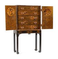 A Japanese Export Lacquer Cabinet on Stand