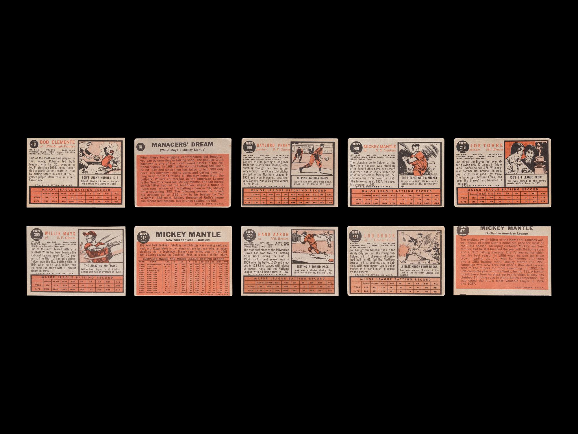 A Complete Set of 1962 Topps Baseball Cards (598/598)
