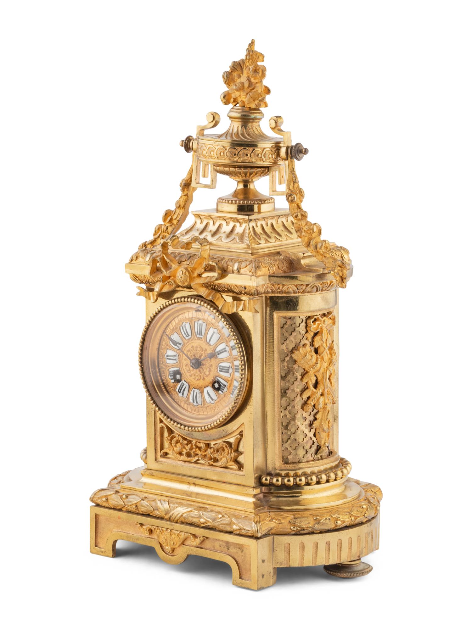 A French Gilt Bronze Mantel Clock