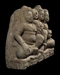 A Gandharan Carved Sandstone Figural Group