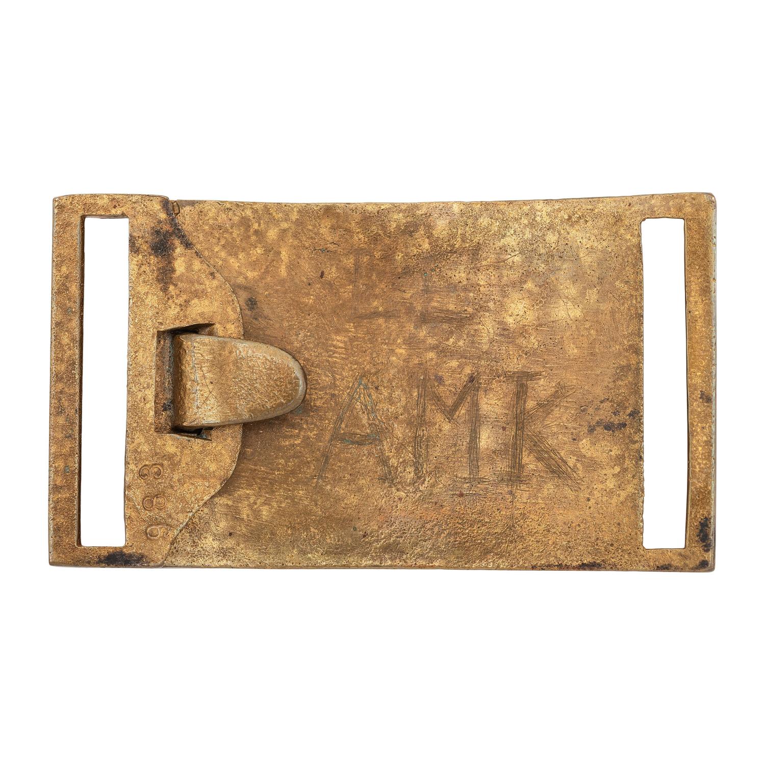 US Model 1851 Enlisted Sword Belt Plate with Silvered Wreath