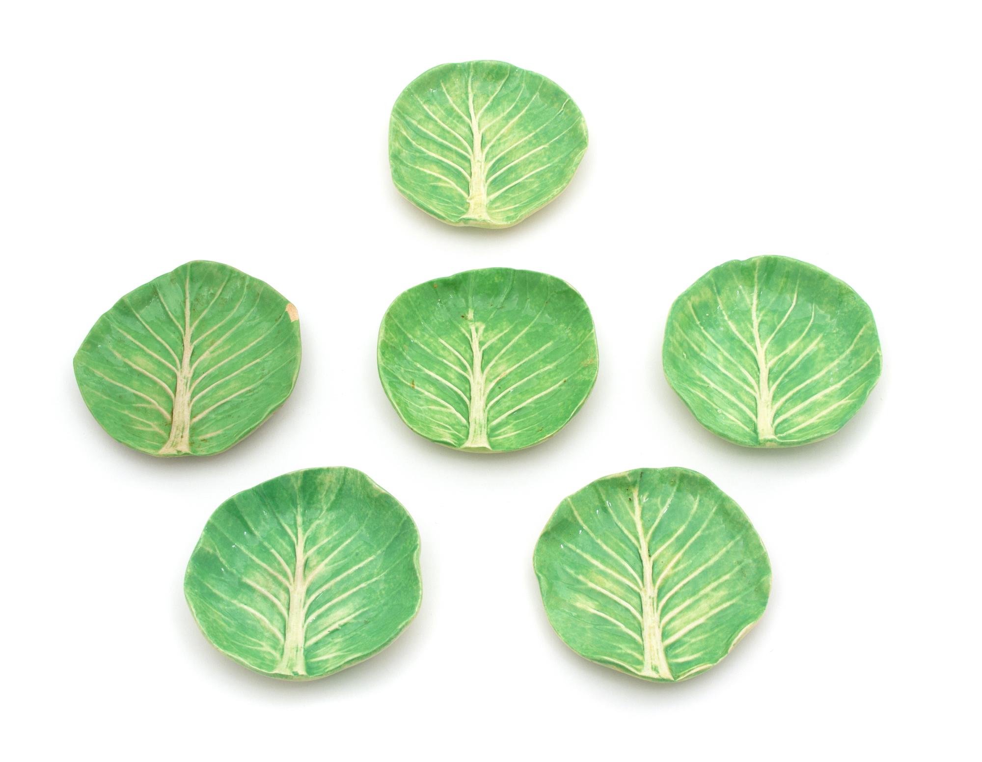 A Set of Six Dodie Thayer Lettuceware Butter Pats — 20TH CENTURY