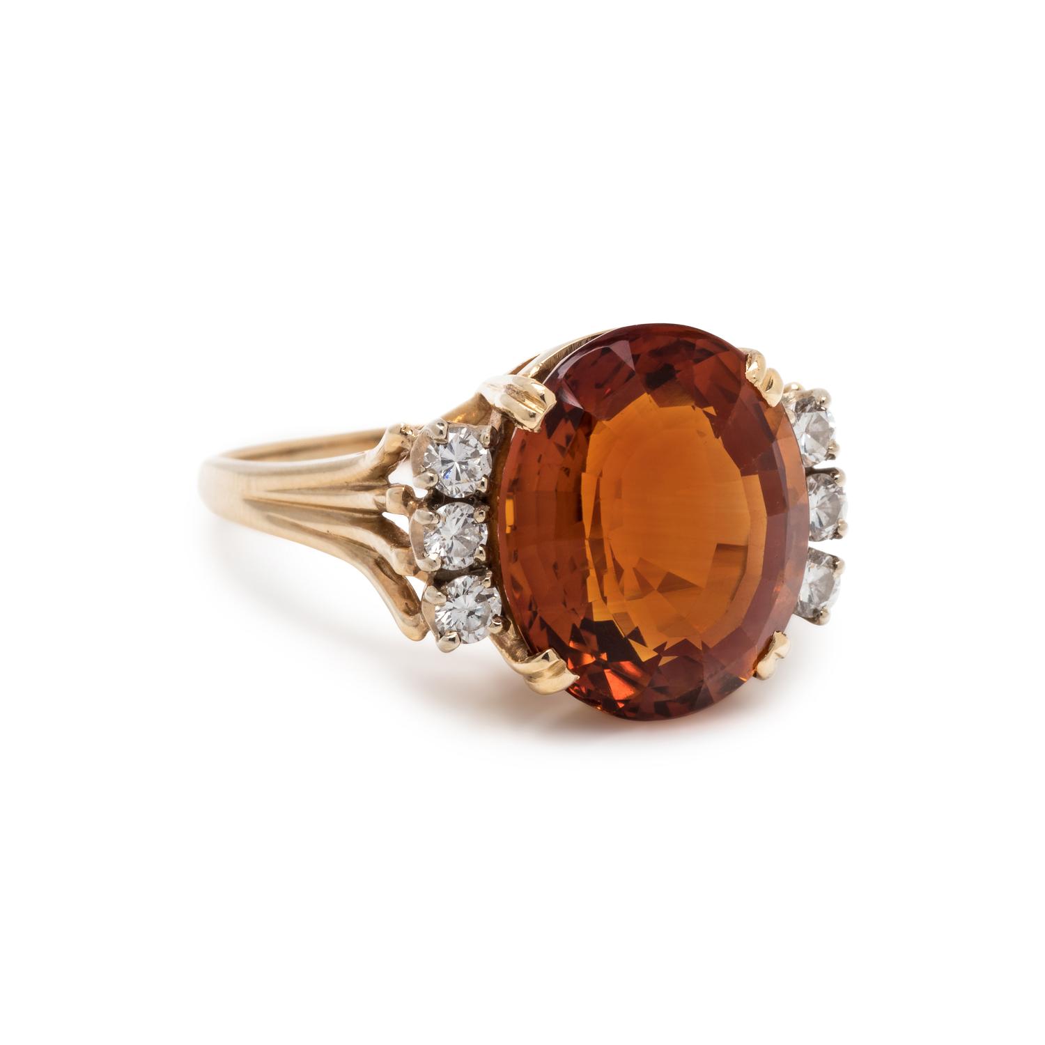 CITRINE AND DIAMOND RING