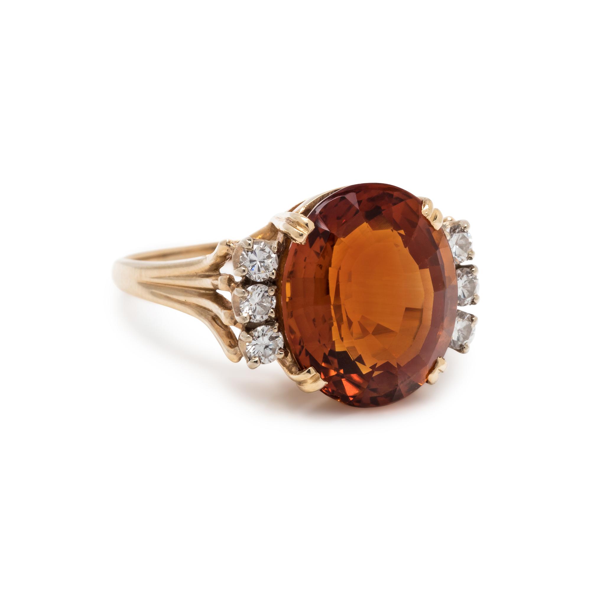 CITRINE AND DIAMOND RING