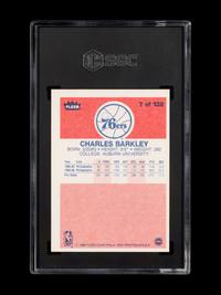 A 1986-87 Fleer Charles Barkley Rookie Basketball Card No. 7 (SGC 7 NM)