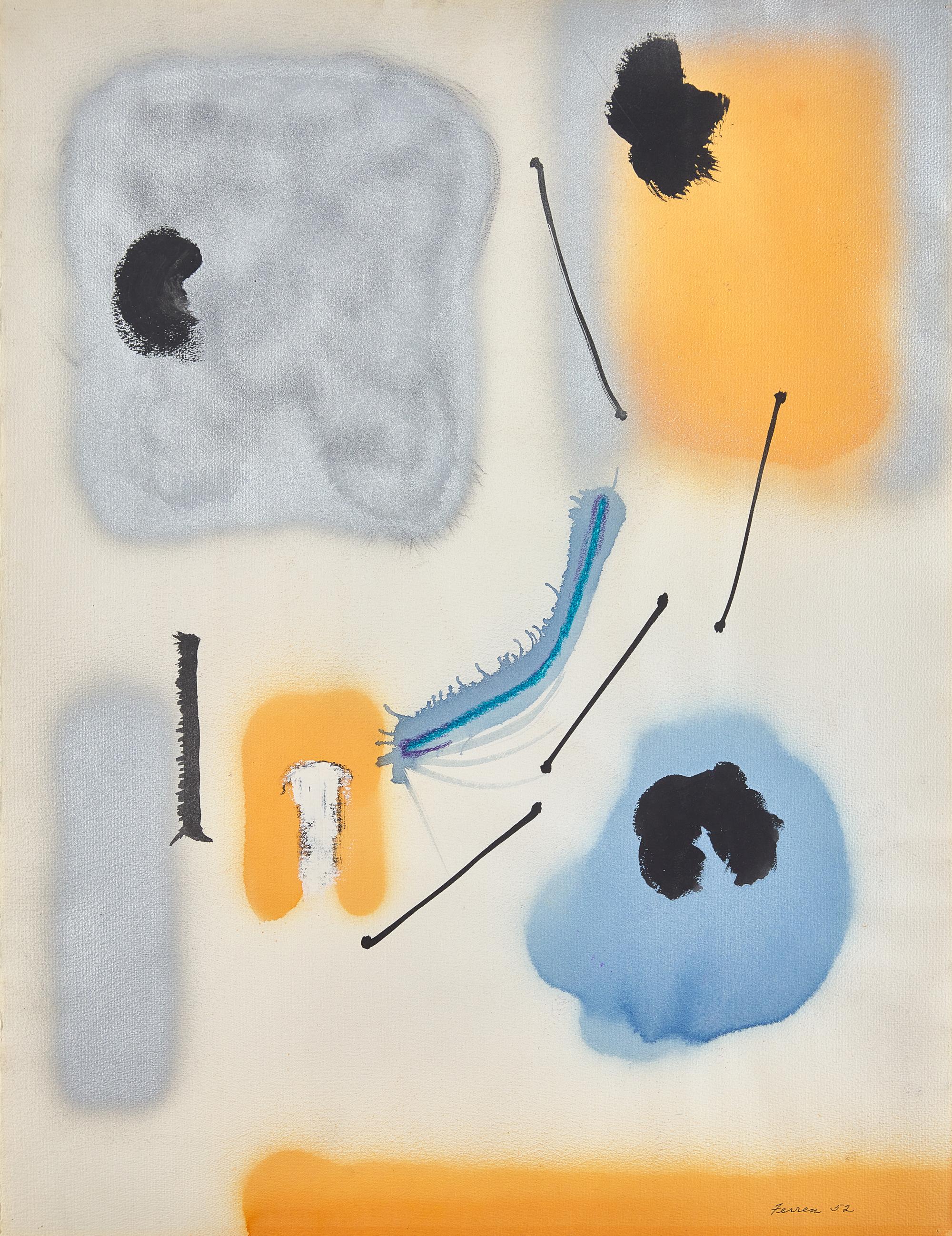 Orange, Blue, Black, Silver , 1952